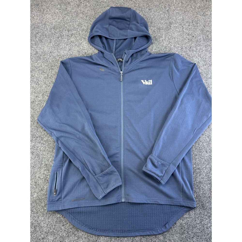 Vail Pulse Quickdry Blue Hooded Full Zip Jacket Hoodie‎ Men's XL Outdoor Hike
